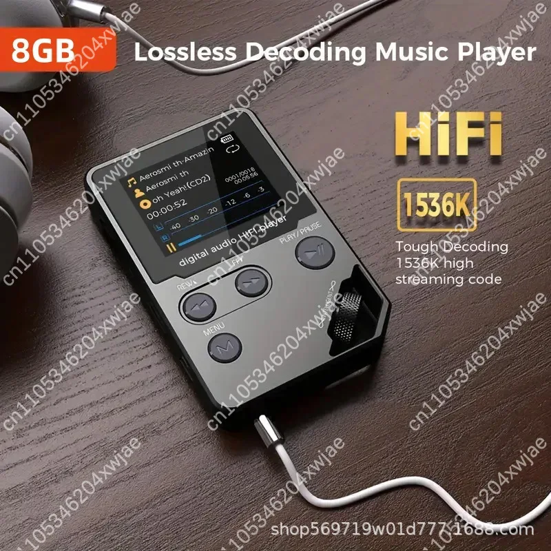 Фото Портативный Bluetooth MP3-плеер C5 HiFi с поддержкой lossless-аудио и 360-градусным звуком °   Цифровой музыкальный плеер с колесом прокрутки, 8 ГБ, для спорта и путешествий №2