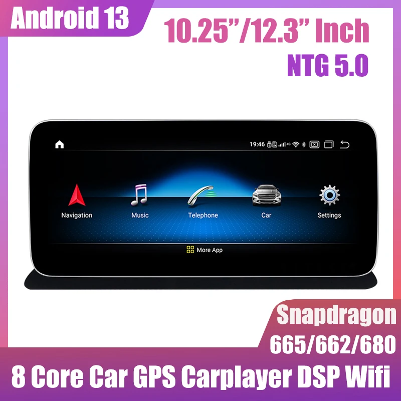 8-ядерный 12 3-дюймовый Android 13 Carplay GPS-плеер DSP для Mercedes Benz CLS-Class W218 2014 2015 2017 NTG 5.0 Snapdragon BT