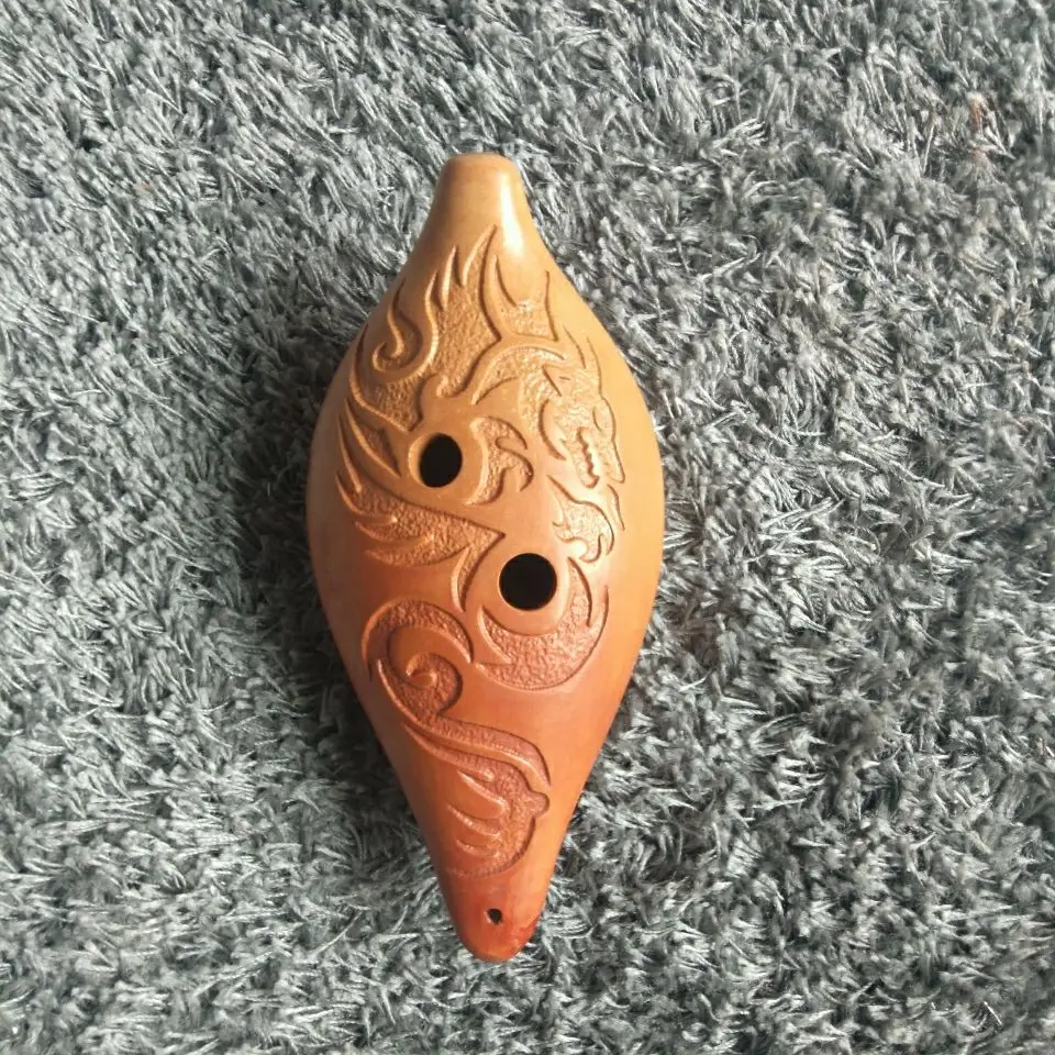

Ocarina ручной работы для начинающих китайский стиль этнический животный узор натуральный материал подарки на день рождения Orff Музыкальные ин...