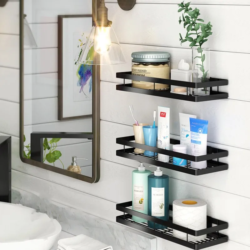 

Kitchen Seasoning Bottle Storage Rack Wall Hanging Free Punching Storage Seasoning Rack Bathroom Storage Rack