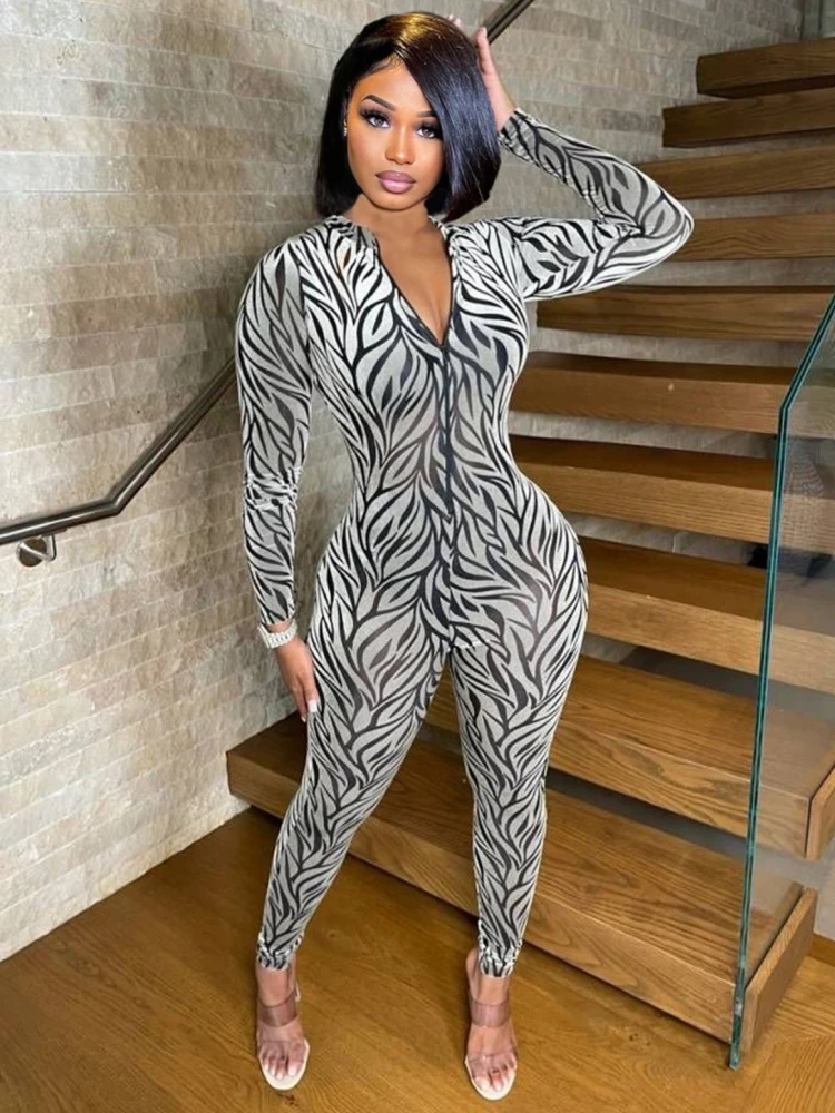 

2023 Spirng Autumn Casual Jumpsuit Women Sexy V-Neck Long Sleeve Skinny Romper Night Club Overall Outfit Streetwear Pencil Pants