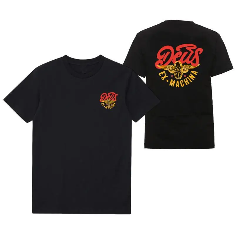 2025 Summer pure cotton Short Sleeve T-Shirt DEUS EX MACHINA Gym Clothing Fashion Tees Sports letter printing graph T shirt Y2K