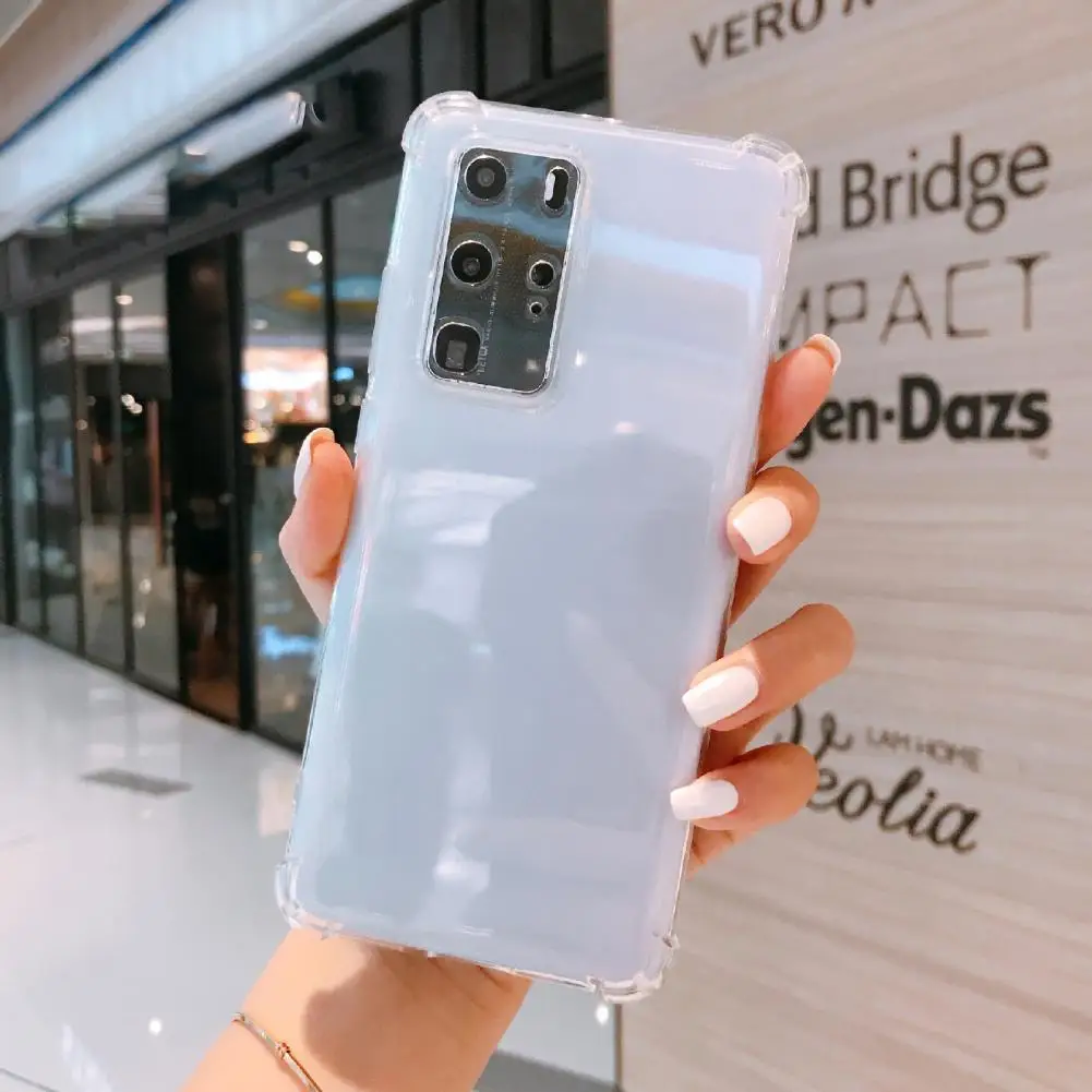 

Case Silicone Phone Protective Cover Transparent TPU Soft Mobile Anti-Fall for Samsung S21/Plus/Ultra