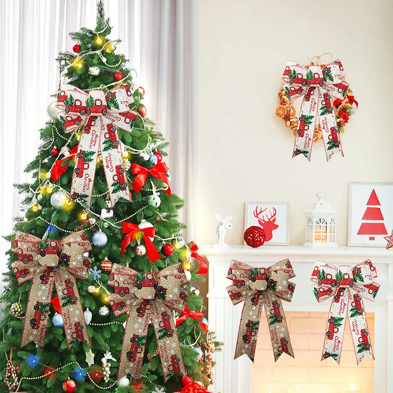 

Hot Sale Christmas Tree Decoration Ribbon Bow Christmas Decoration Bow DIY New Year's Eve Bow Ribbon Ornament Handmade Gift