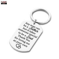 step fathers day gift keychain for dad from daughter son any man can be a father keyring birthday wedding gifts for stepdad men