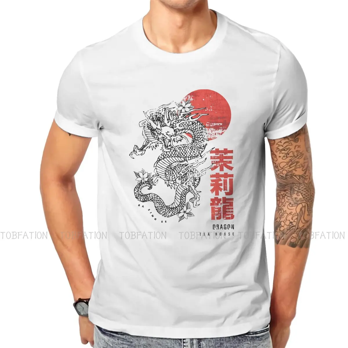 

Jasmine Dragon Tea House Fashion TShirts Meme Design Male Style Fabric Streetwear T Shirt Round Neck Big Size