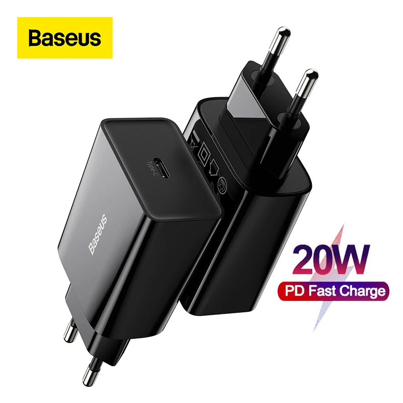 

Baseus 20W Quick Charge QC 3.0 PD USB Type C Fast Charging Charger for iPhone 12 X Xs 8 Xiaomi Samsung Phone PD Charger