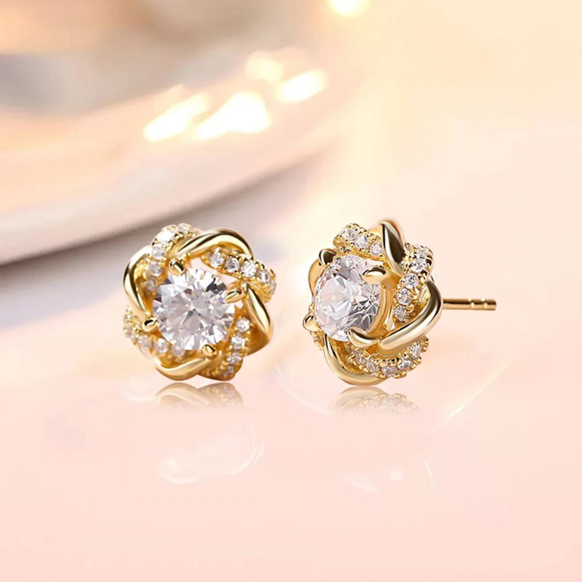 

Szjinao 1CT Round Moissanite Earrings Stud For Woman 925 Sterling Silver Anniversary Engagement Luxury Quality Fine Jewelry
