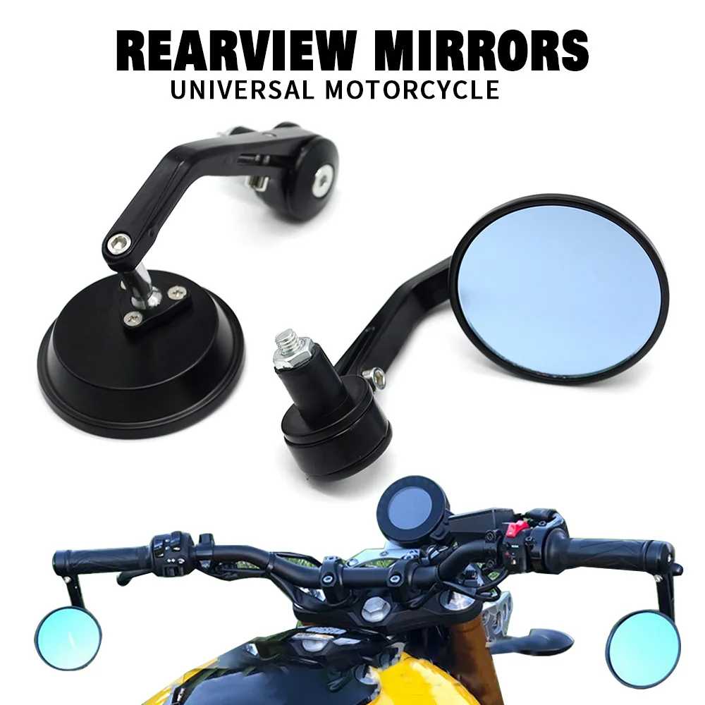 

Motorcycle Mirror Chrome Oval Retro Rearview Side Mirrors Universal For Yamaha zx1100 ZX1200 ZX12R ZX14 ZX1400 ZX14R ZX25R