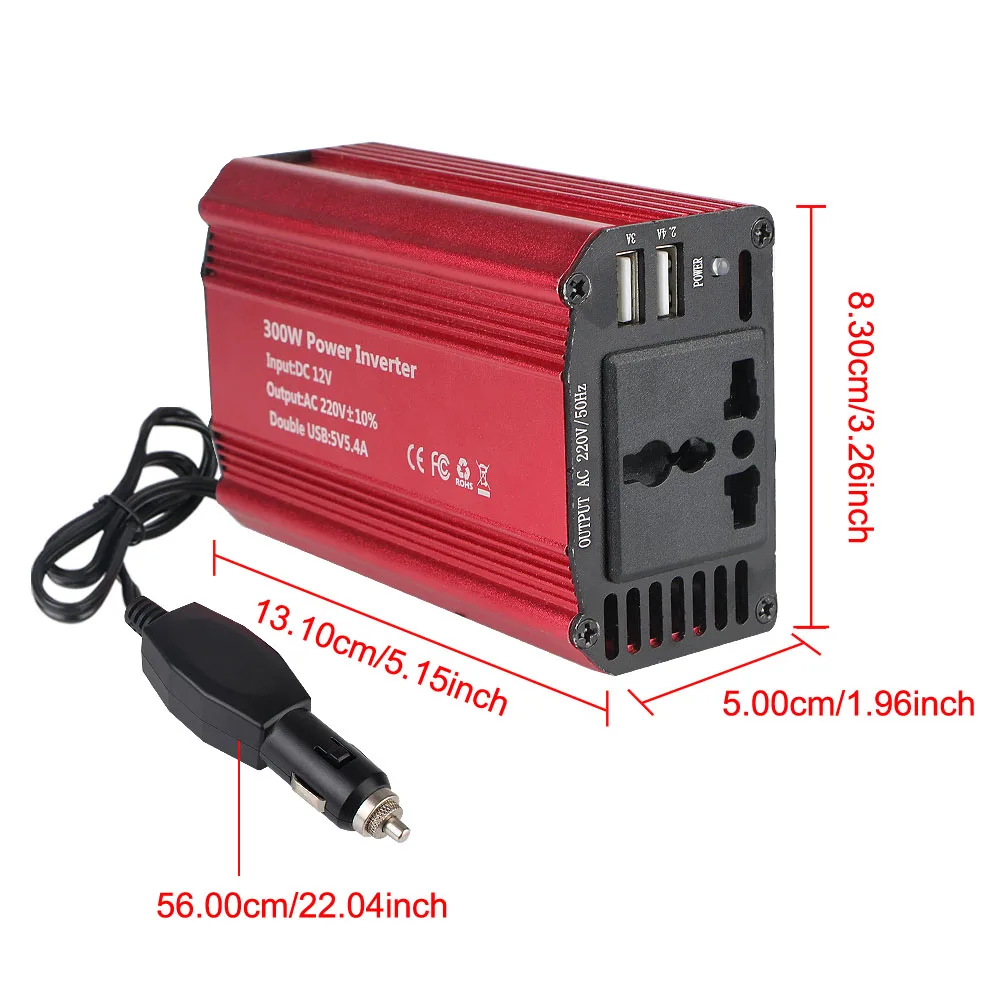 Инвертор постоянного тока от 12 В до 110 В/220 300 Вт автомобильный бытовой