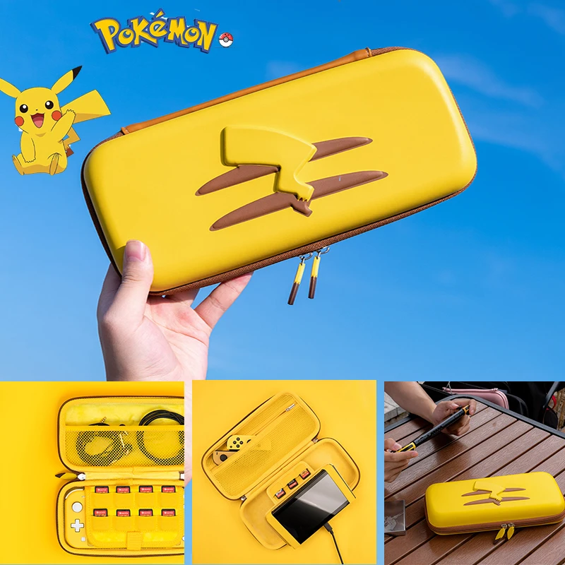 

Pokemon Pikachu Carrying Case for Nintendo Switch Protective Case Cover Storage Bag PU Gradient for Switch Travel Portable Pouch