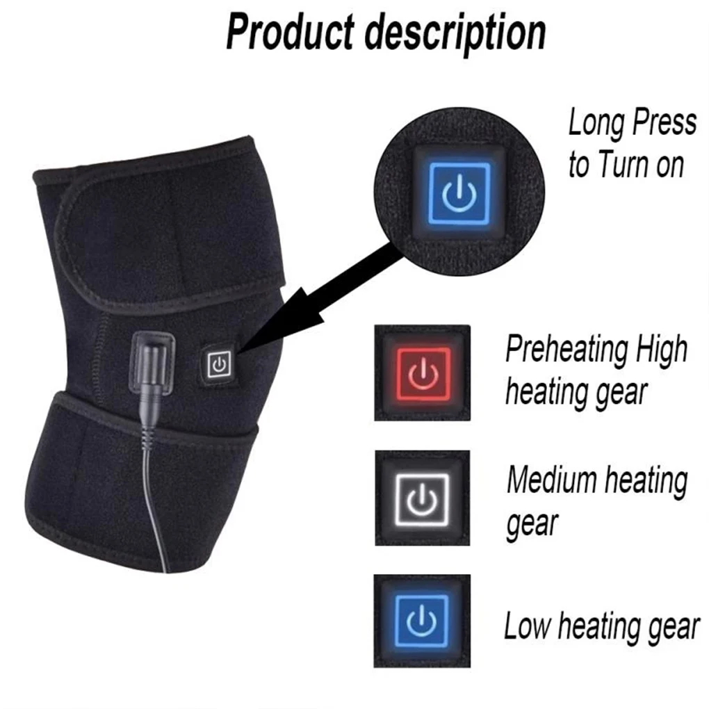 

USB Electric Heating Kneepad Adjustable Warm Knee Pad Breathable Brace Massage Leg Arm Warmer Portable Office Massager