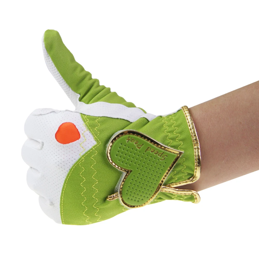 1 Pair Fashion Women's Golf Gloves Left Hand & Right Hand High Quality Soft PU Leather Sports Gloves Breathable Palm Protection