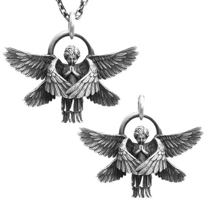 

Angel Wings Necklace Angel Pendant Necklace Angel Wing Amulet Sweater Chain Senior Men's And Women's Jewelry Personality People