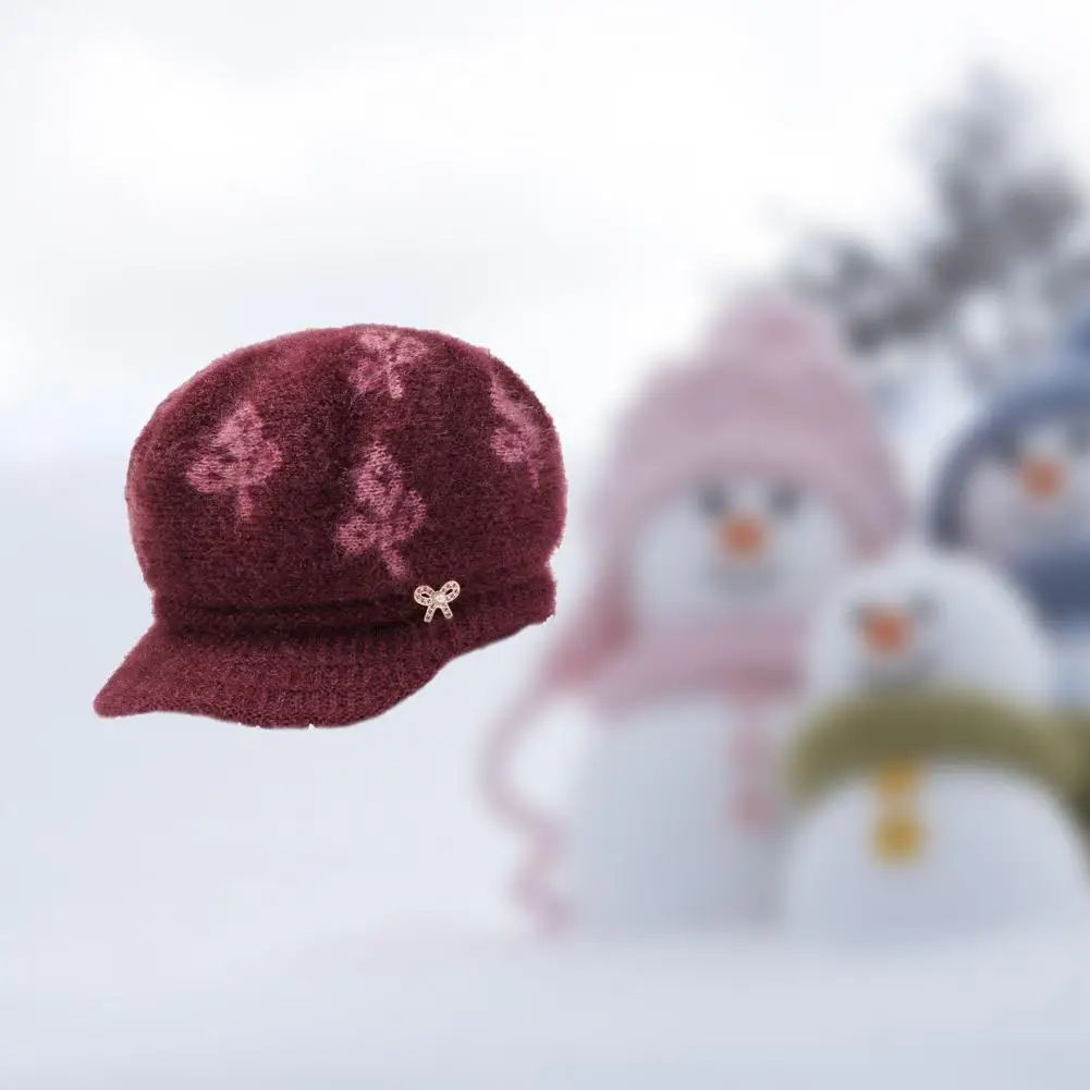 

Beautiful Women Hat Peaked Thickened Ladies Hat Fall Winter Knitting Ladies Cap