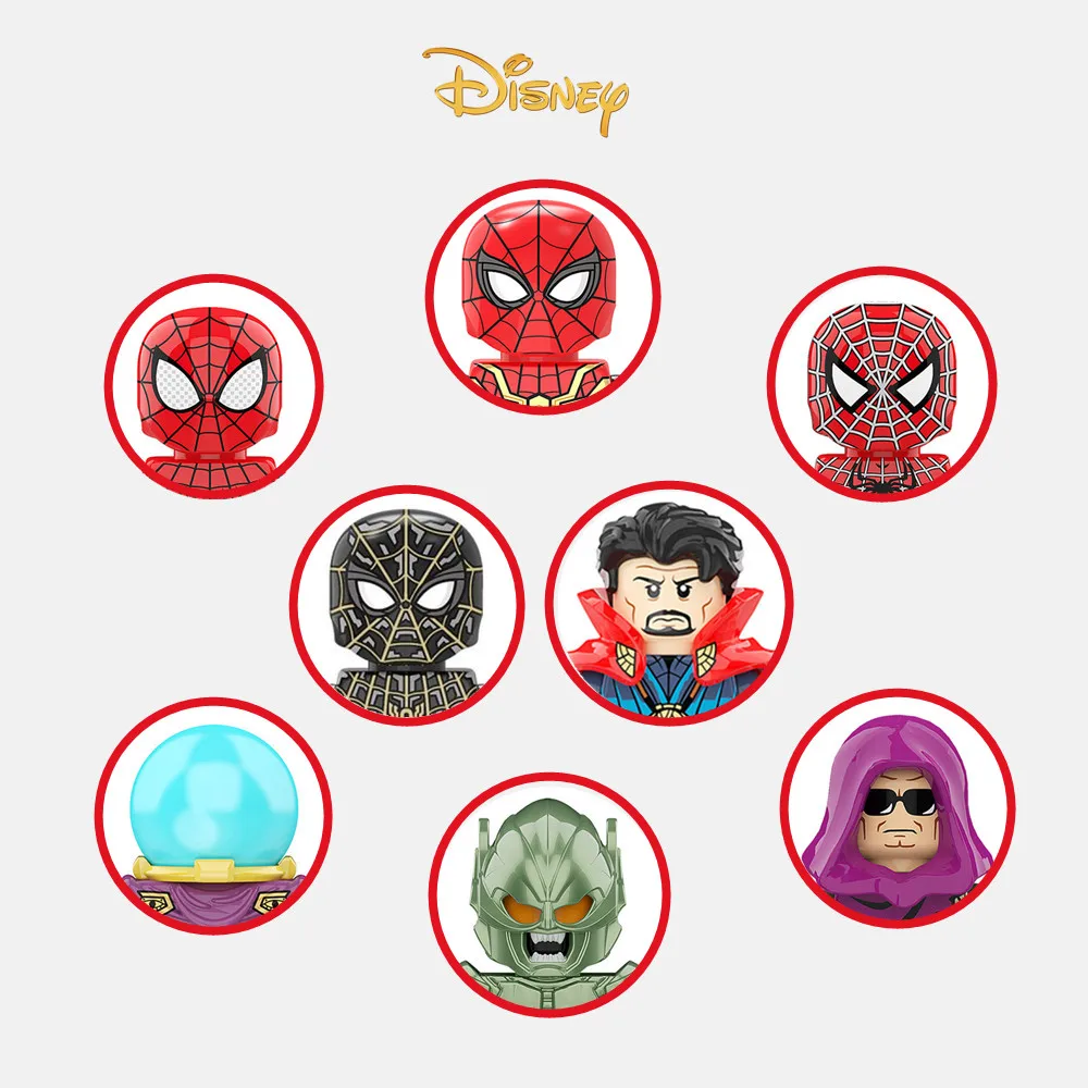 

8PCS/SET Disney Spiderman No Way Home Peter Parker Doctor Strange Figures Marveling Avengers Building Brick Block Toy Kid Gift