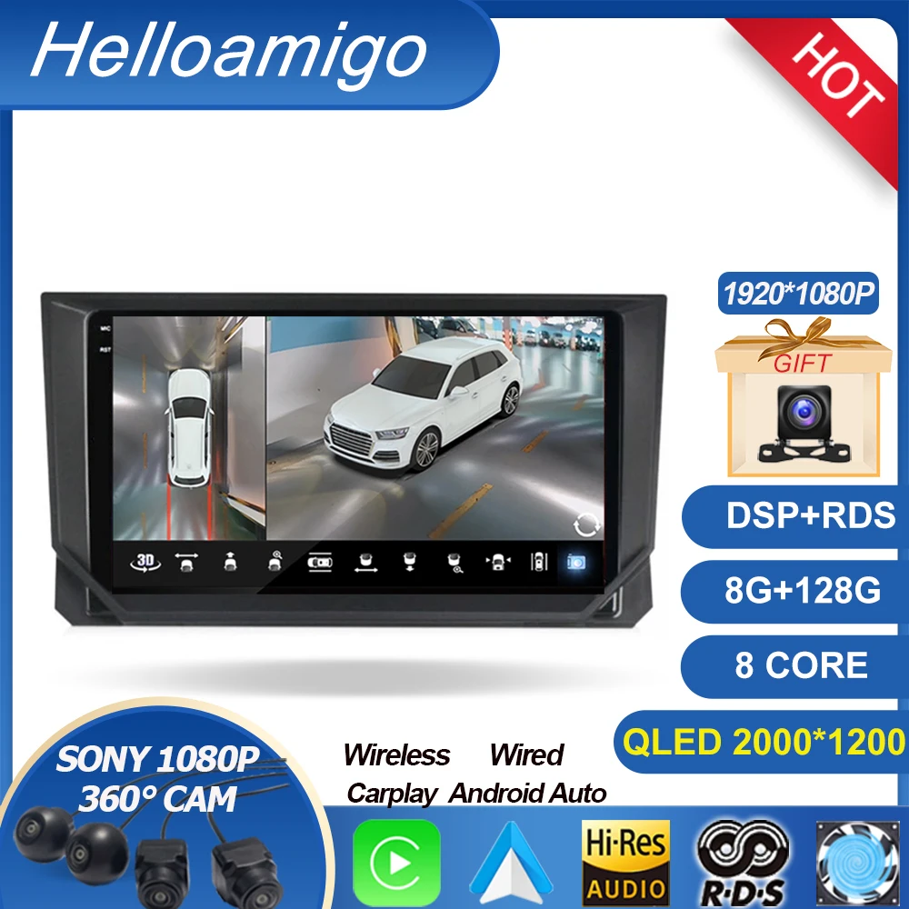 

Для SEAT Ibiza 2017 2018 2019 2020 автомобильный мультимедийный плеер Carplay Авто Стерео 8-ядерный QLED 1280*720 Android 11 8 + 128G DSP