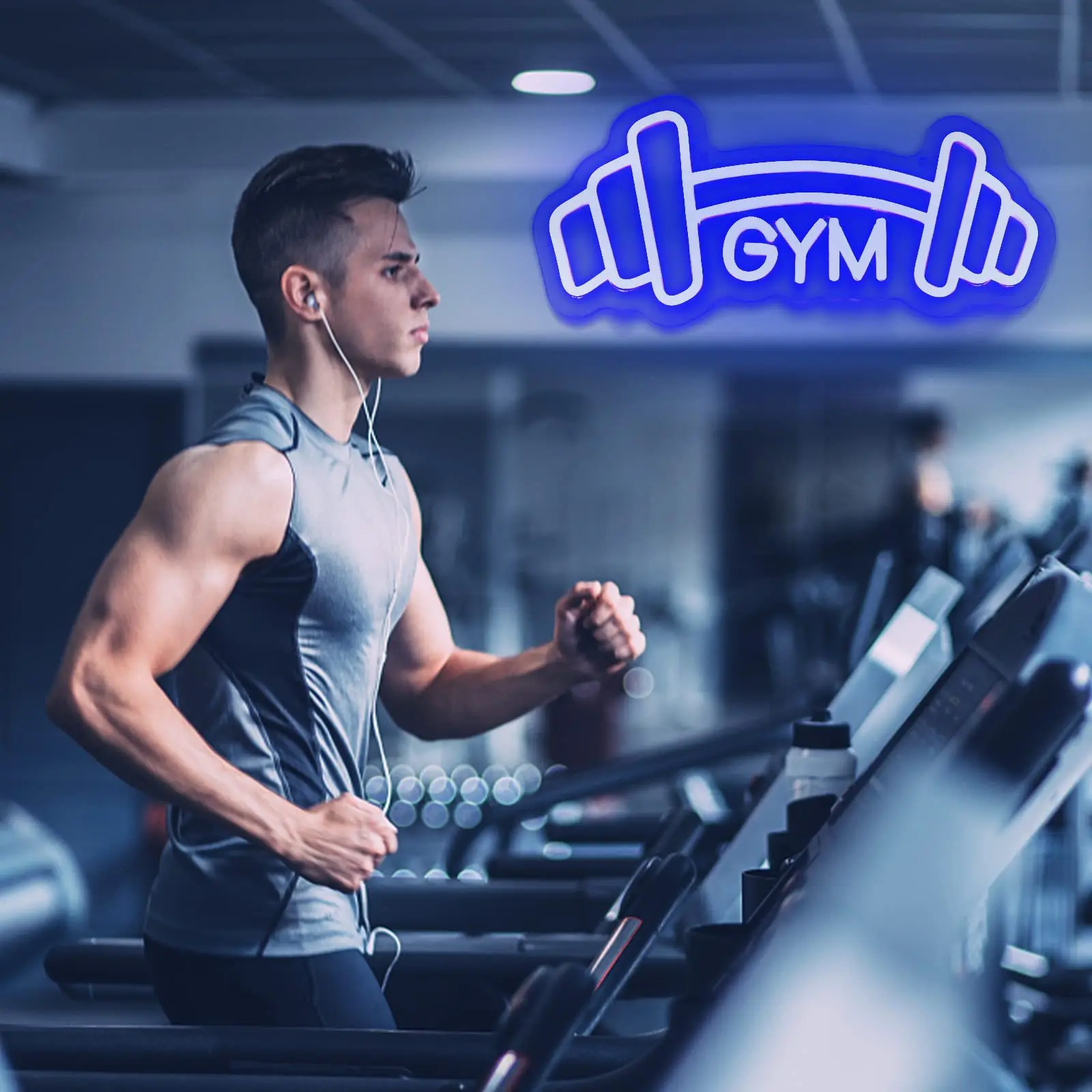 Фонарь неоновый для гимнастического зала и ночного освещения