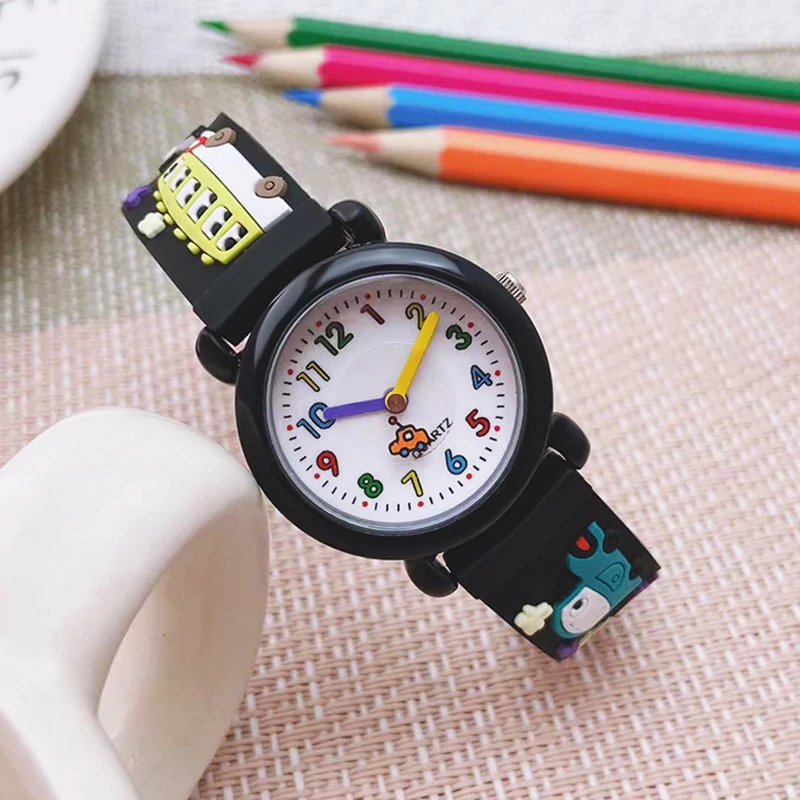 Chaoyada Fashion Boys Girls Little Cars Cartoon Strap Car Hands Personality Orologi Al Quarzo Studenti Bambini Fantastici Regali Orologi