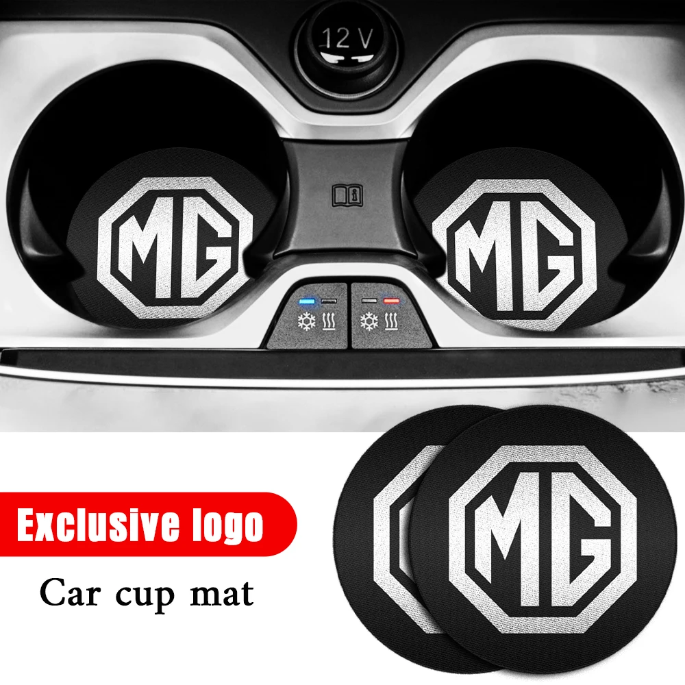 

2PCS Car Water Cup Coaster Anti-Slip Mat Car Interior Accessories For MG ZS MG3 MG5 MG6 MG7 GT GARAGE HECTOR MORRIS X-POWER
