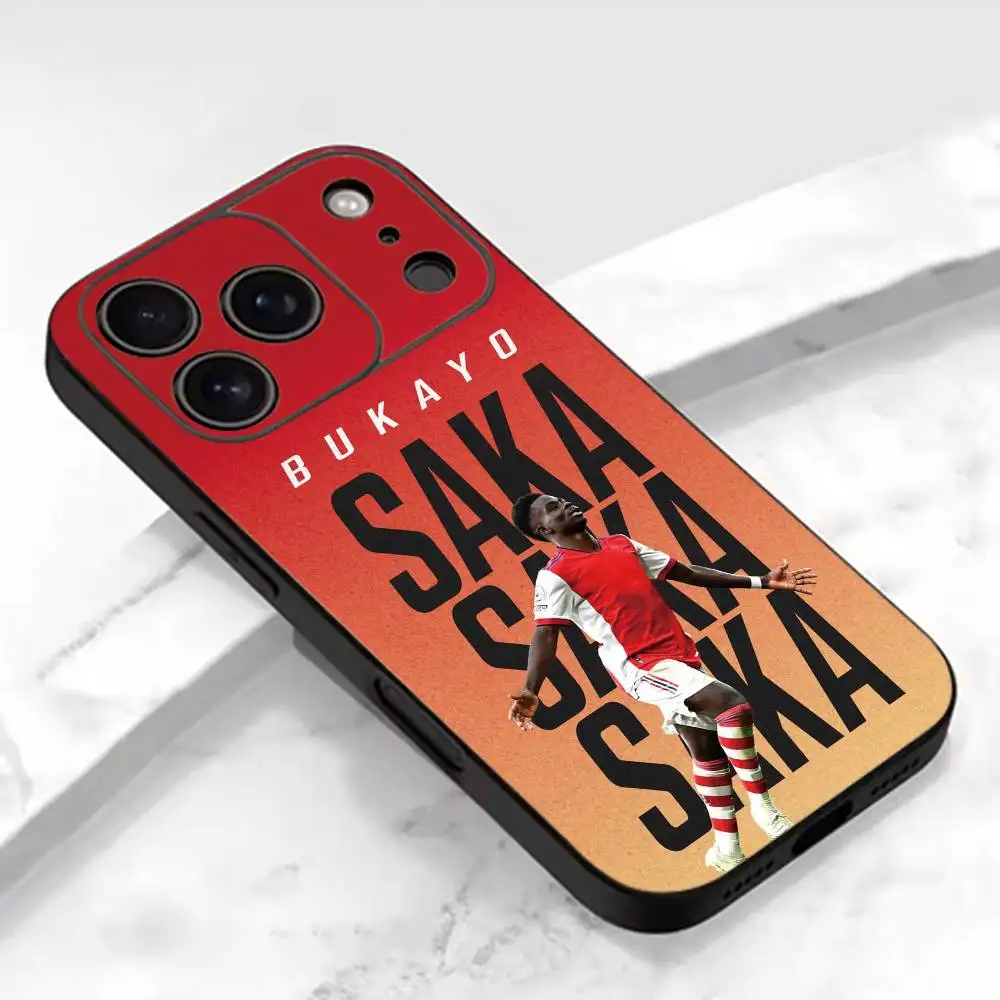 Фото Чехол для телефона Football Bukayo Saka 7 для iPhone 17, 16, 15, 14, 13, 12, 11 Plus, Pro Max и других моделей, мягкий черный чехол №3