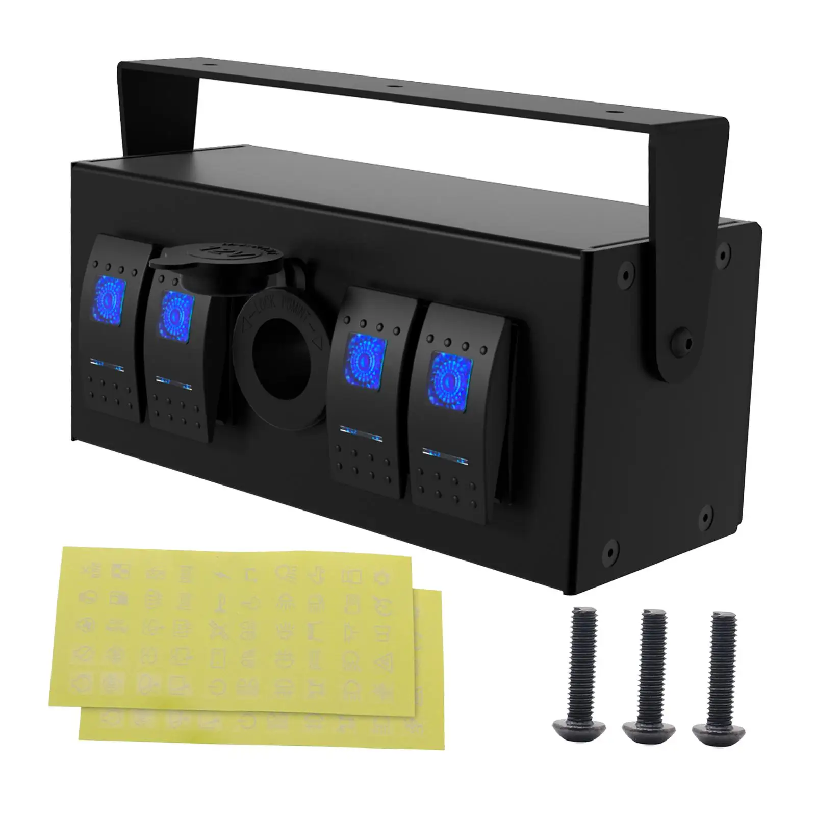 

4-кнопочный переключатель 12V Панель из алюминиевого сплава многофункциональный для автомобилей