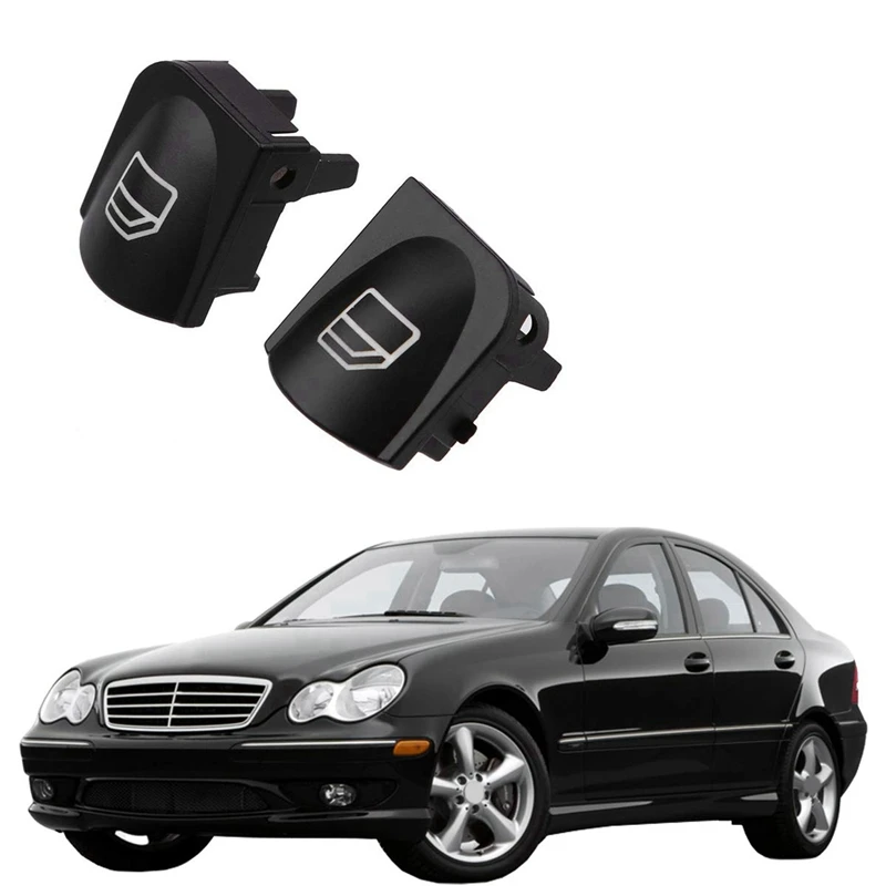

4X Window Switch Button Covers For Mercedes Benz W203 W208 C Clk Class Front Left+Right Window Switch Repair Button Caps