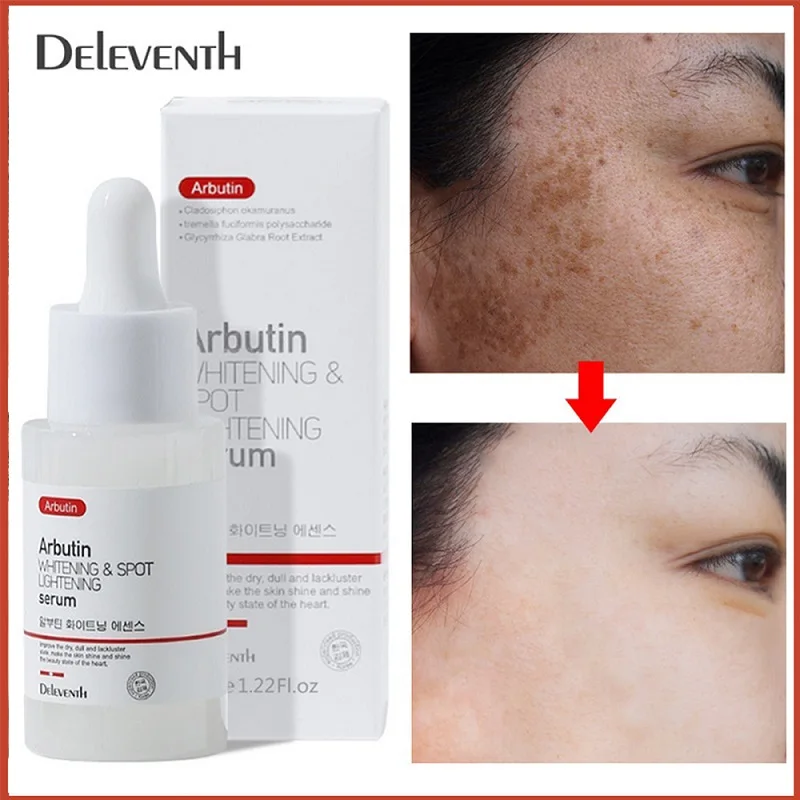 

37ml Arbutin Whitening Face Serum Brighten Dark Spots Freckle Fade Melasma Melanin Pigment Lightening Skin Tone Anti Aging Women