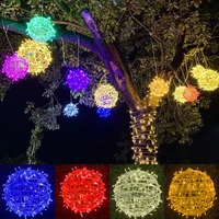 2030cm led rattan ball light string outdoor waterproof hanging tree garland fairy light garden street wedding party decoration
