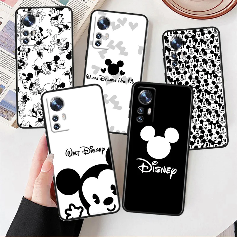 

Mickey black and white Phone Case For Xiaomi Mi 12T 12S 12X 11i 11X 11T 11 10T 10S Ultra Pro Lite Black Soft Cover