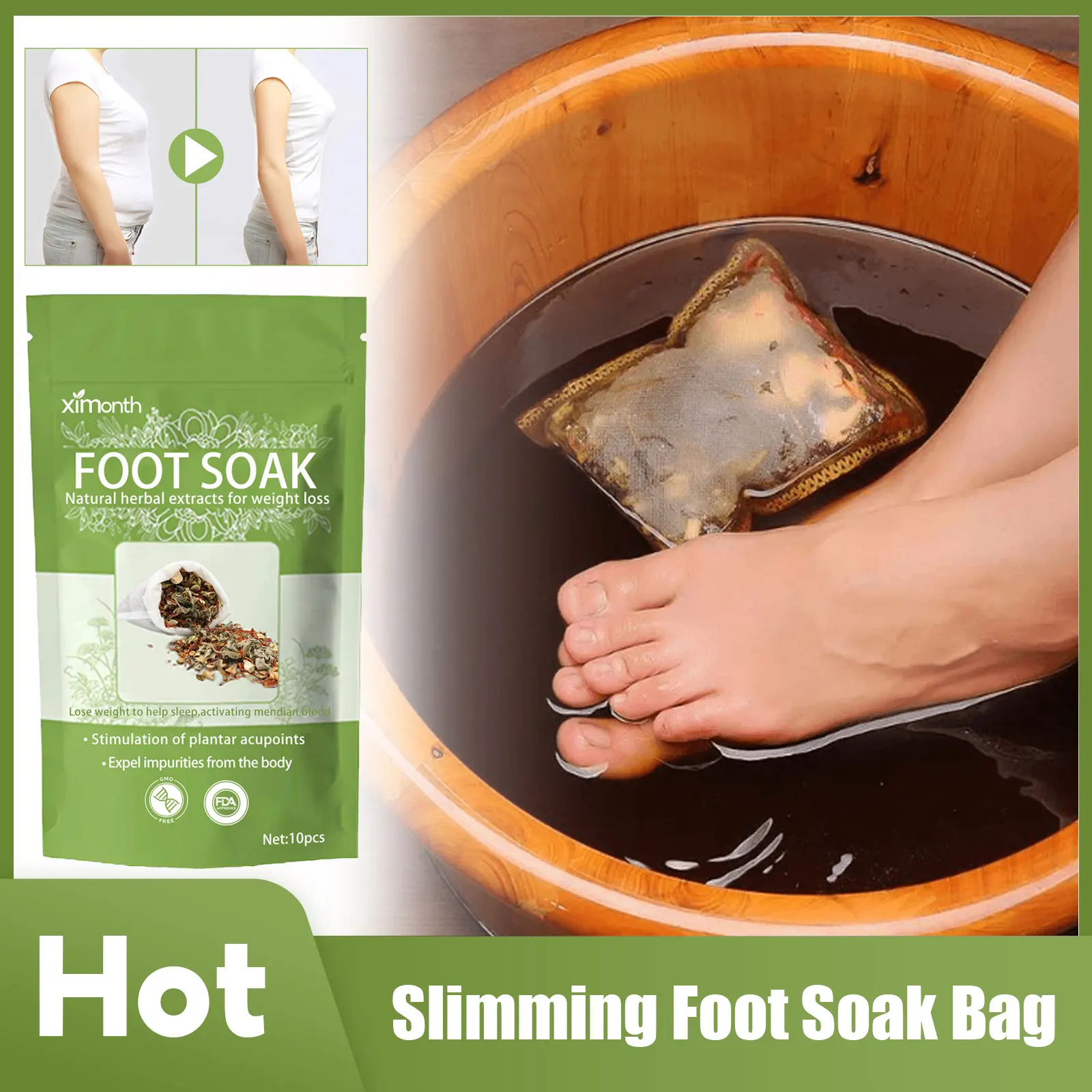 

Slimming Foot Soak Bag Herbal Shaping Body Weight Loss Fat Burning Anti Cellulite Varicose Veins Relieve Fatigue Feet Bath Bags