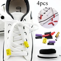 black round flat shoelaces men women sport sneakers canvas shoes martin boots personality wild metal decorative head