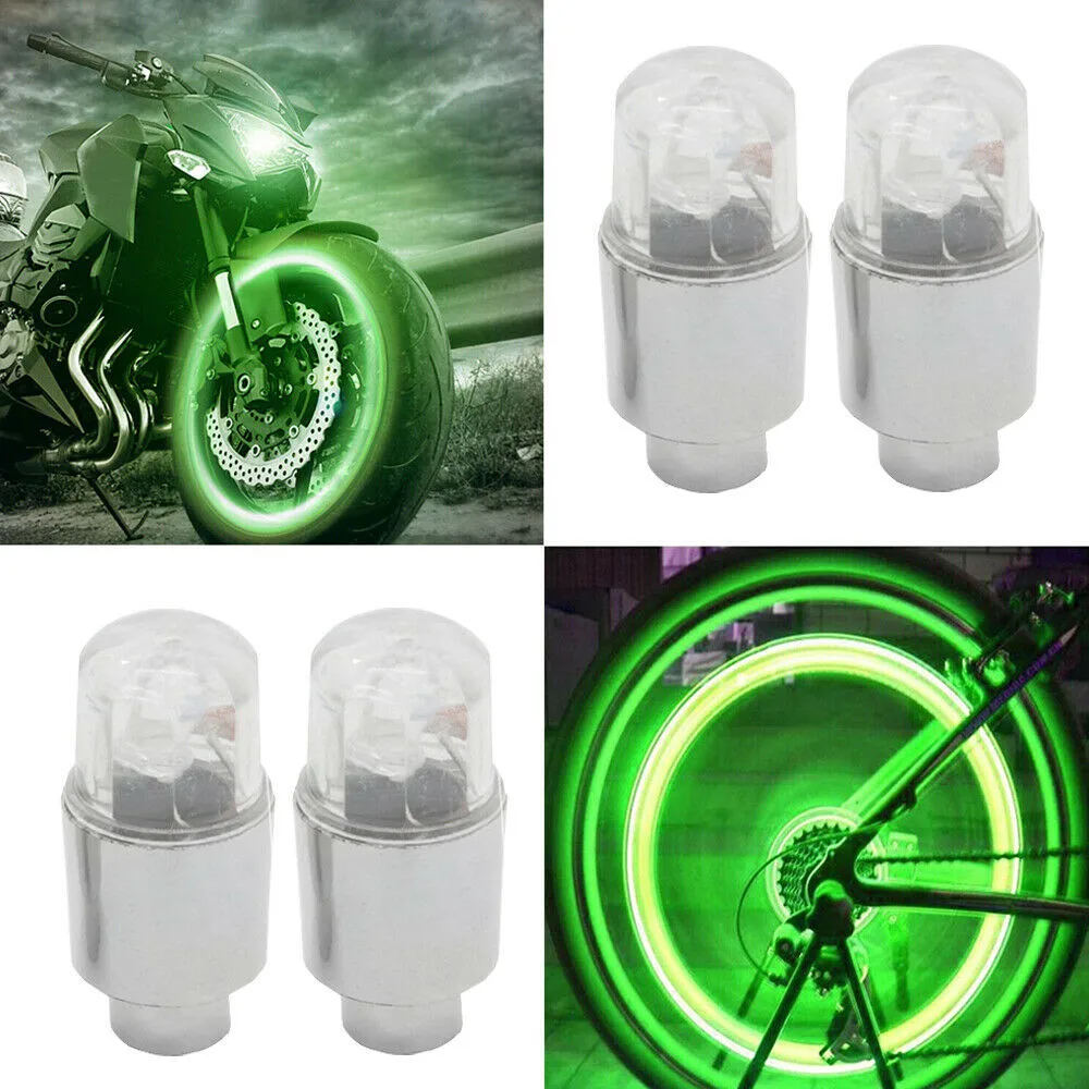 

4x Wheel Lights Cap Car Wheel Tire Tyre Air Valve Stem LED Light Cap Cover Accessories For Bike Car Motor Waterproof