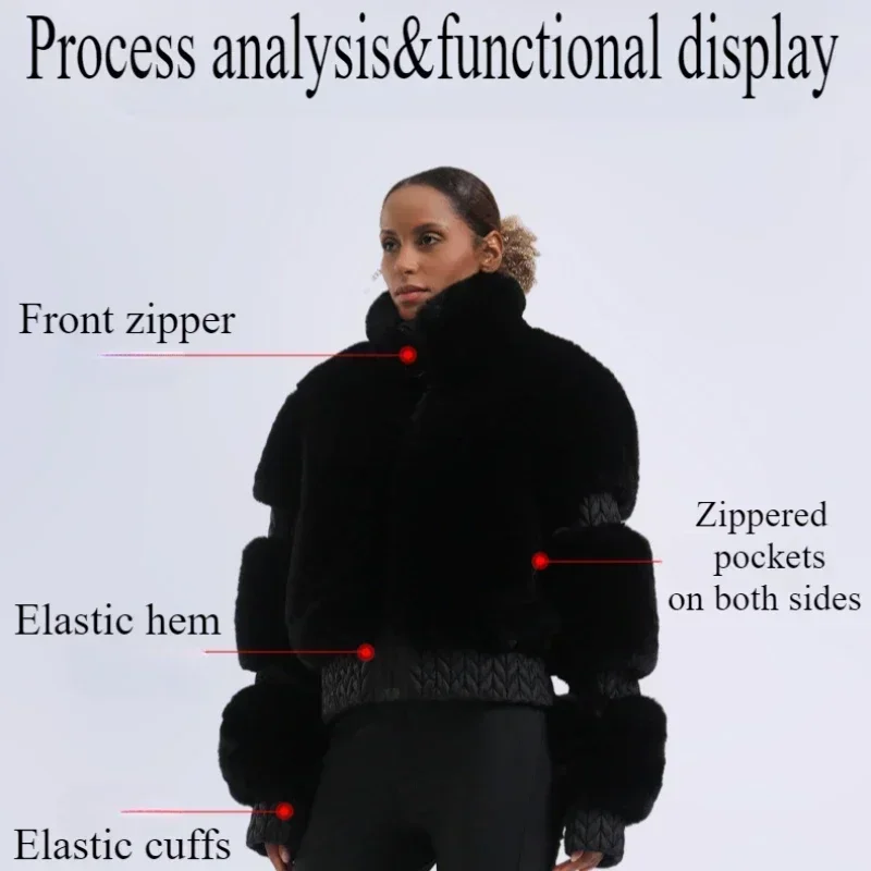 Women Ski Jacket Winter Windproof Slim Warm Skiing Hoodie Coats Thickened Snowboard Clothes Mountain Outdoor Sports Snow Jackets