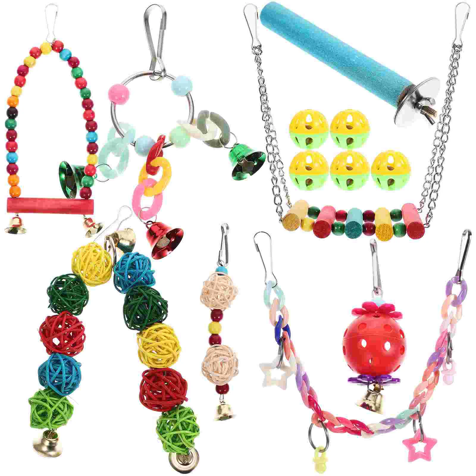 13 шт. жевательный гамак для попугая лестница восхождения набор игрушек птиц (13