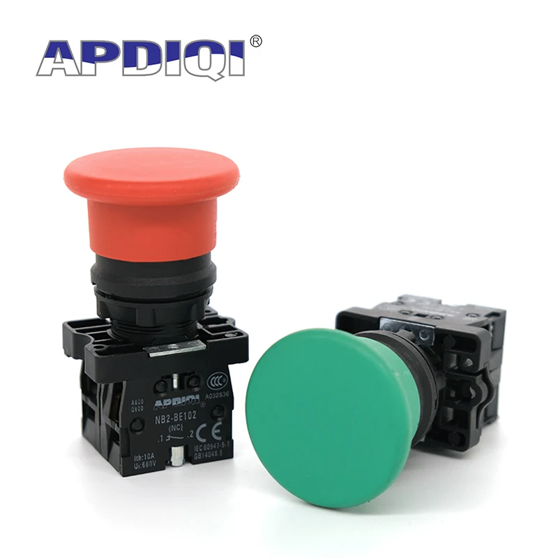 APDIQI 1 шт. XB2 EC42 EC31 40 мм самосброс грибовидной головки пластиковый переключатель