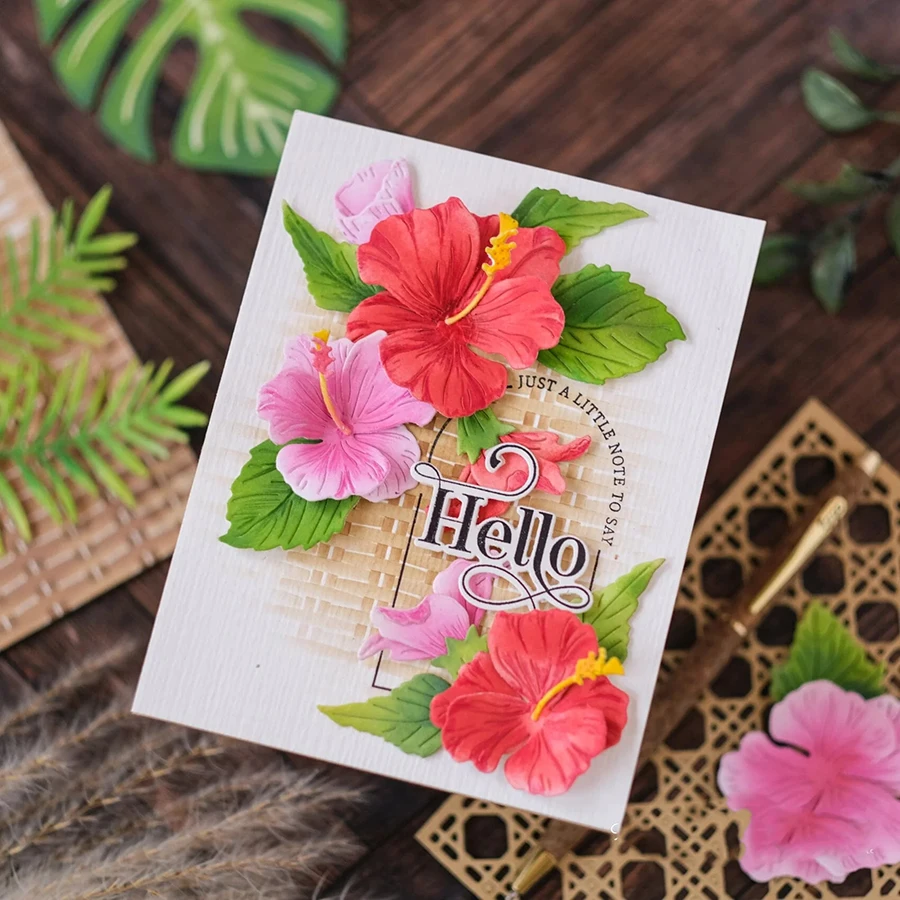 2023 AliliArts металлические Вырубные штампы растительные Гибискус Сделай Сам