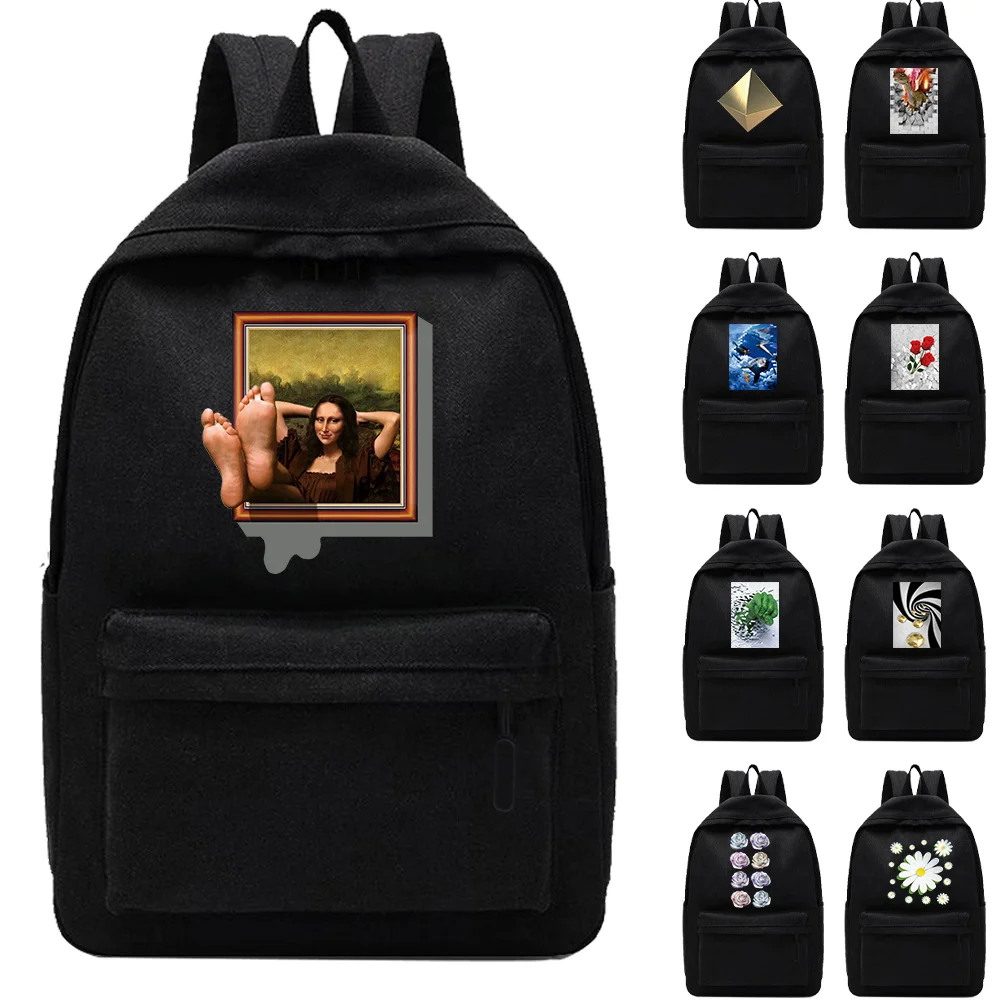

Unisex Shoulder Backpack Casual 3D Pattern Print Hiking Backpack Outdoor Sport School Bag Large Capacity Travel Laptop Rucksack