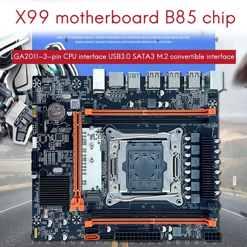 

Материнская плата X99 с кабелем переключателя B85 LGA2011-3 4X DDR4 REG ECC RAM M.2 PCIE SATA3.0 для процессора E5 2650V3 2680V3 2620V 3