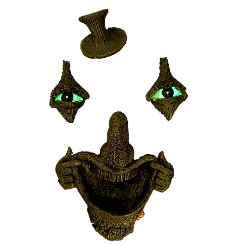 

Tree Faces Decor Outdoor Luminous Eyes Innovative Tree Face Sculpture Garden Decoration Tree Face Sculpture For Patio Lawn