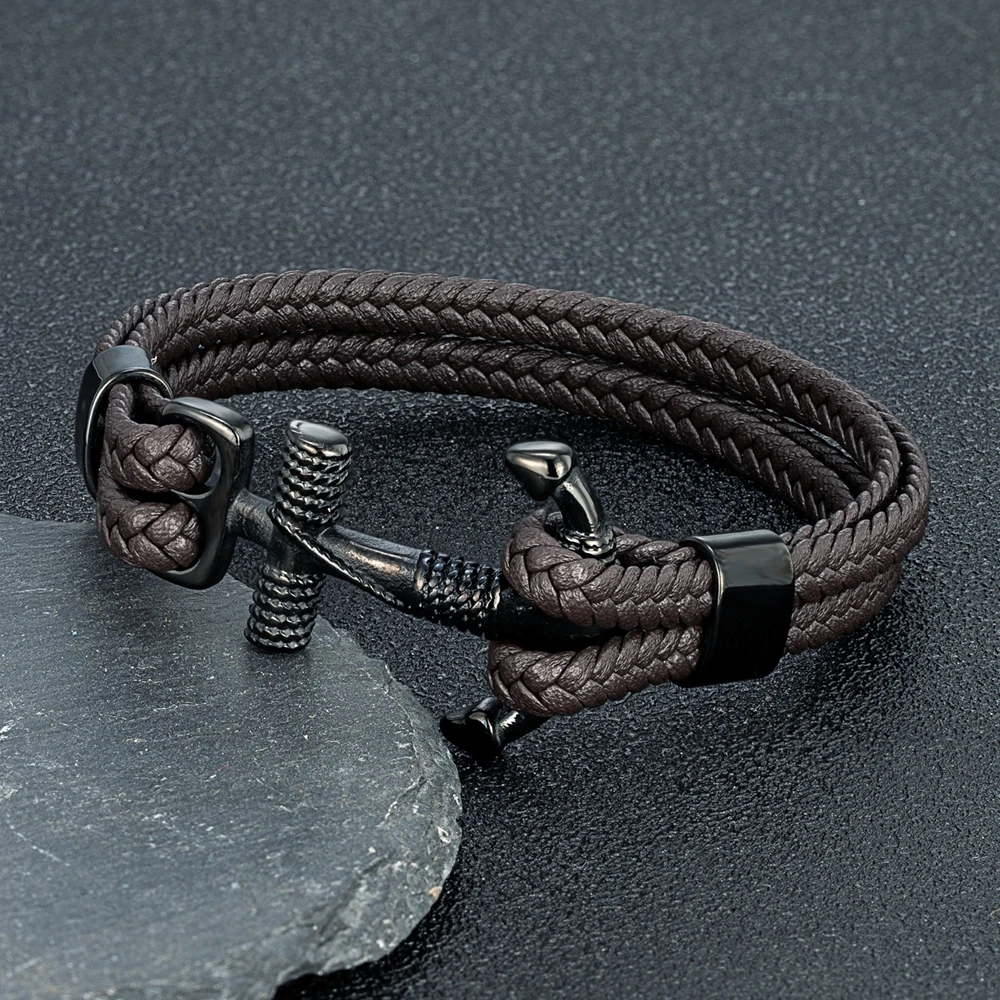 Браслет MKENDN в морском стиле для мужчин и женщин винтажный Плетеный Многослойный