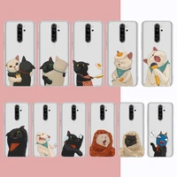 cute cartoon black cat phone case for samsung s20 s10 lite s21 plus for redmi note8 9pro for huawei p20 clear case