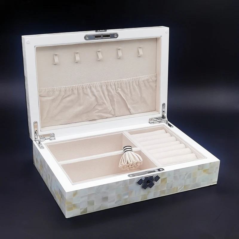 

European Style Shell Jewelry Box with Lock Jewelry Storage Box Jewelry Box Mirror Princess Jewelry Box Lover Wedding Gift