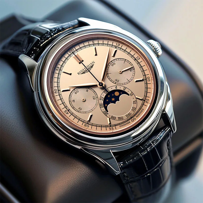 Мужские кварцевые наручные часы с кожаным ремешком