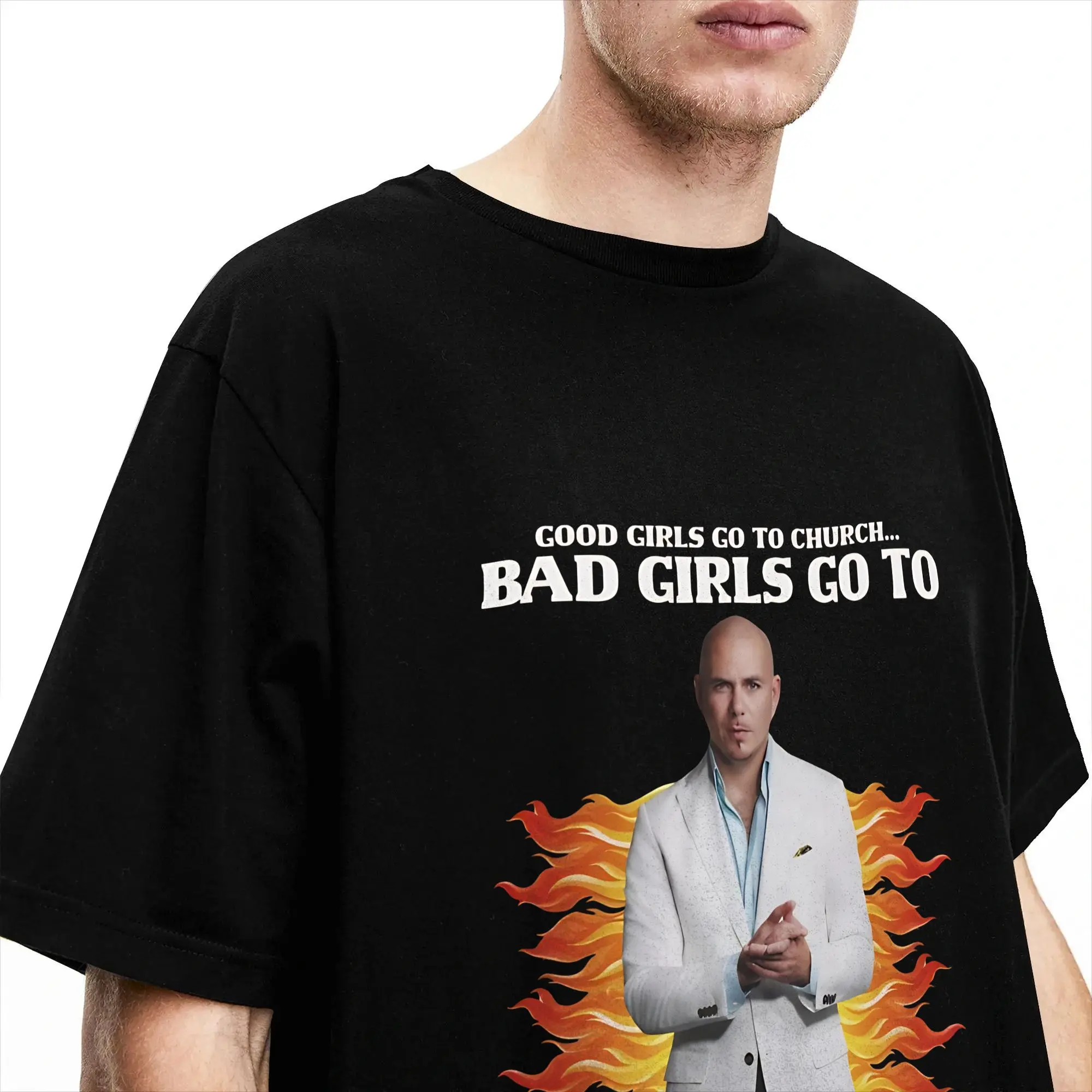 Фото Футболка Bad Girls Go To Pitbull, модные футболки Mr Worldwide, футболка с короткими рукавами, летняя одежда из 100% хлопка, большие размеры 5XL №3