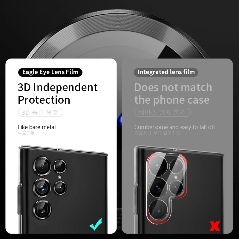 for samsung galaxy s22 ultra camera lens protector aluminum alloy metal tempered glass camera film for s22ultra accessories free global shipping