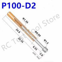 100pcs spring test probe p100 d2 spring test pin p100 d nickel plated round head spring test pogo pin electrical test tool