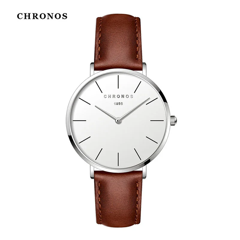 

CHRONOS Women Watch Leather Belt Simple Hardlex Dial Fashion Quartz WaterProof and Shock Resistant Luxury Ladies Watch CH3303
