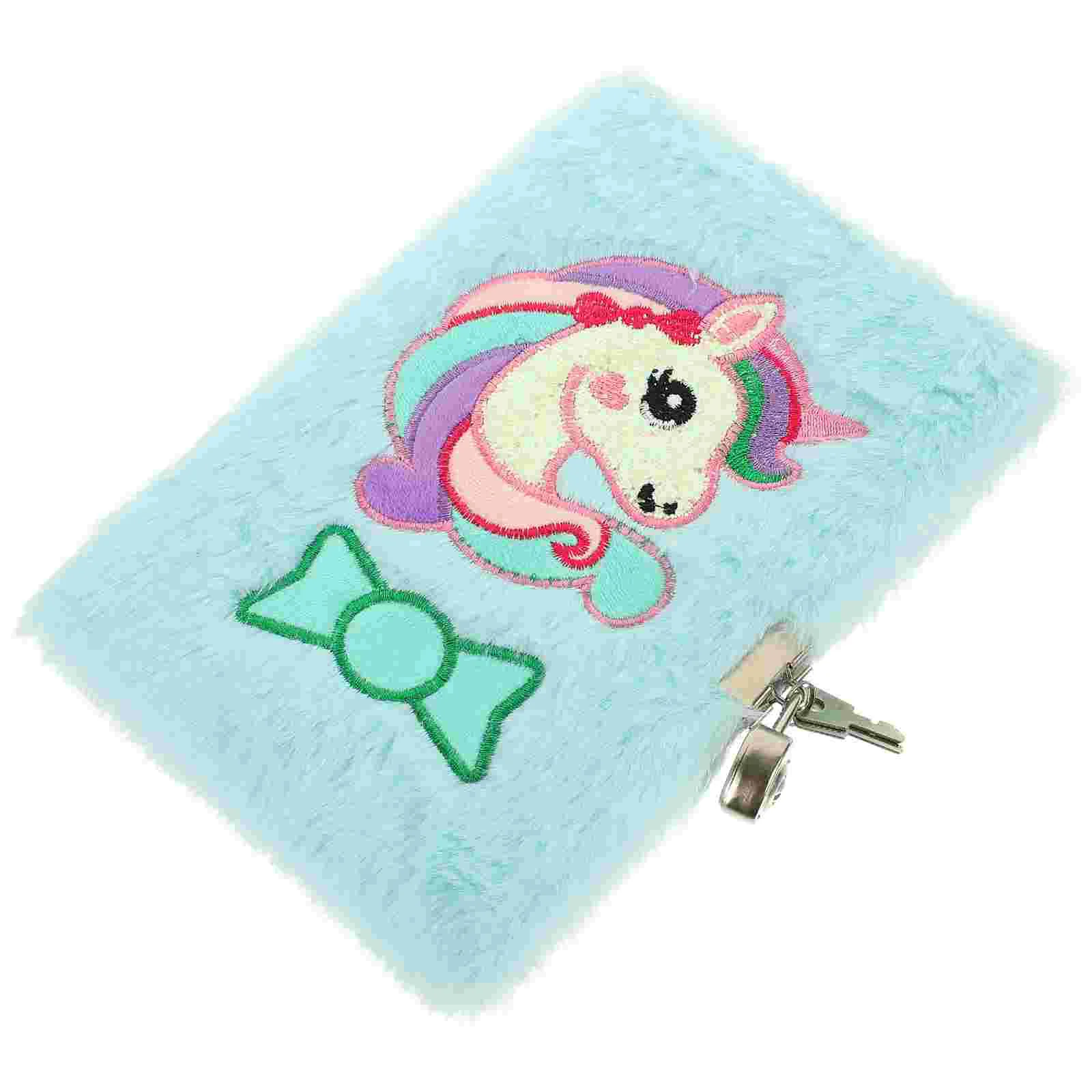 

Notebook Student Gift Cartoon Kid Lock Accessories School Diary Children Plush Fluffy