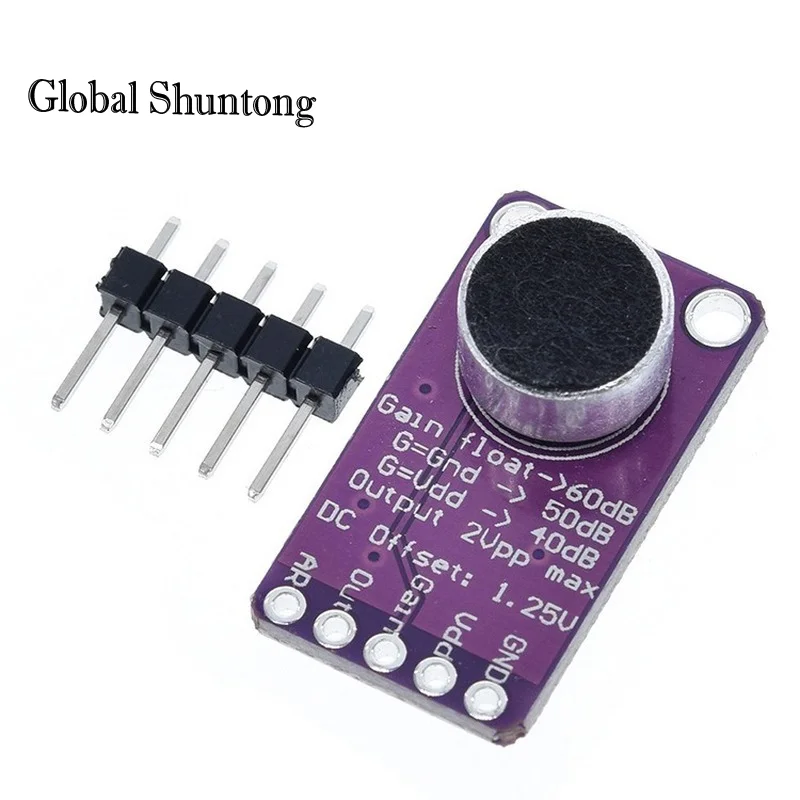 

Микрофон MAX9814, плата с автоматическим управлением усилением для Arduino, с программируемым коэффициентом атаки и релиза, с низким коэффициенто...